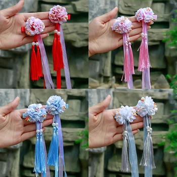 

Beautiful pair of classical color silk flower accessories step shake elegant fairy head jewelry beautiful clip hair accessories