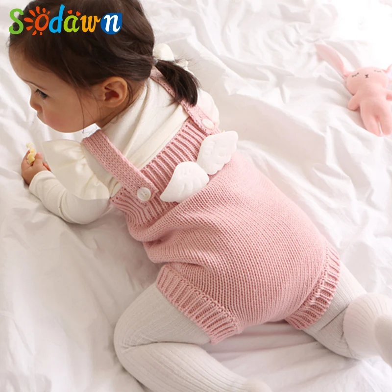 

Sodawn Baby Girls Clothes Angel Wings Rompers Ruffles Long Sleeve 3Pcs Jumpsuit Playsuit Autumn Winter Outfits Infant Clothing