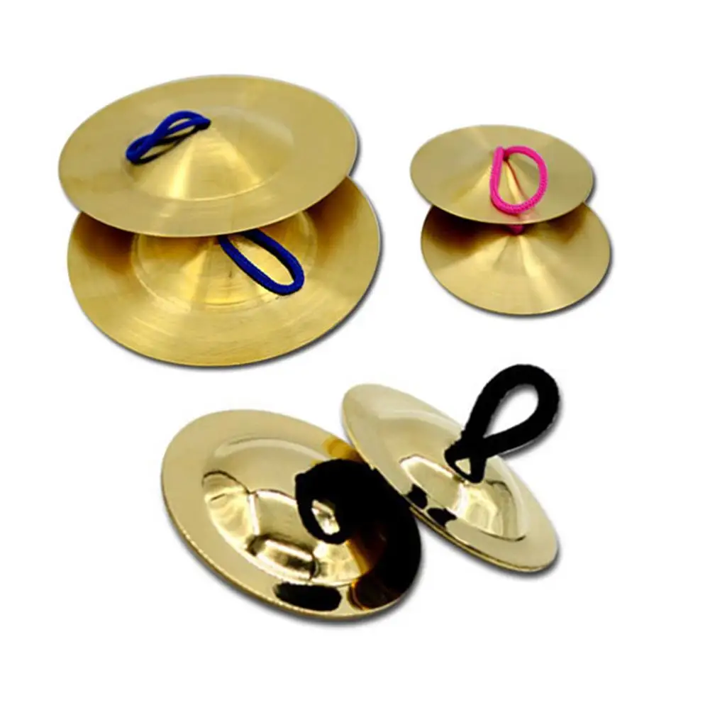 1Pair Brass Finger Cymbals Musical Percussion Instrument Kids Toy Dancing Props NewToy Musical