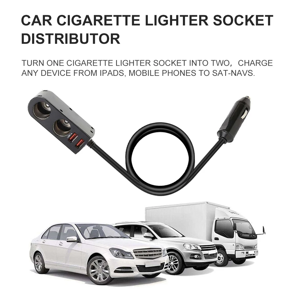 5 V/2A двойной порт USB 2 Way Авто прикуриватель гнездо распределитель для автомобильных зарядных устройств переходник DC12/24 V
