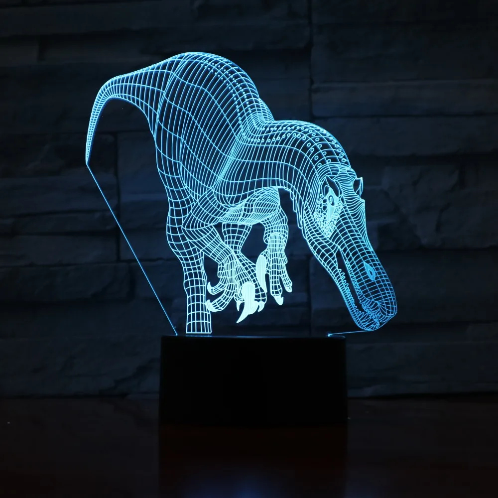 [Seven Neon] динозавр акриловая 7 цветов Настольная лампа 3D лампа Новинка Светодиодный Ночник светильник Сокол миллениума светильник