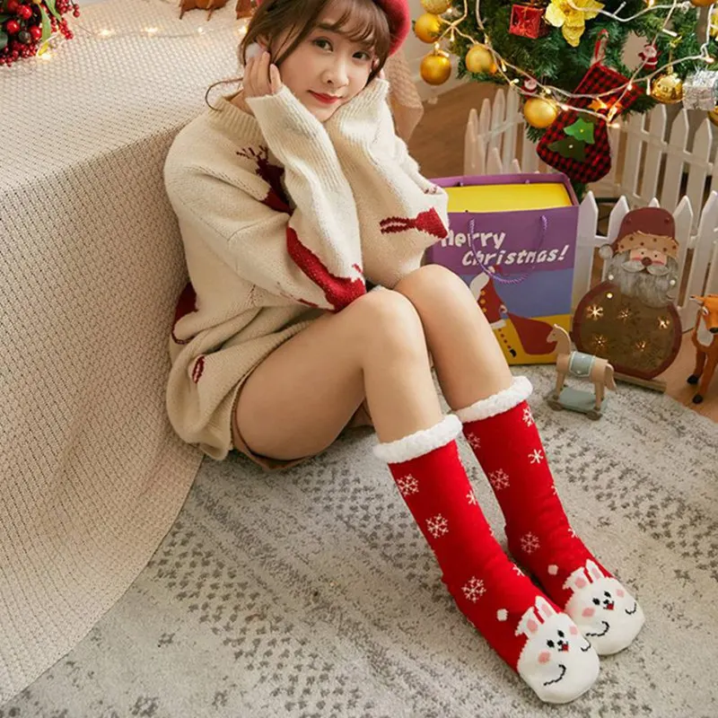 Г. Женские зимние носки толстые плюшевые хлопковые носки теплые Нескользящие домашние носки-тапочки рождественские подарки, Носки с рисунком ковра, Новинка