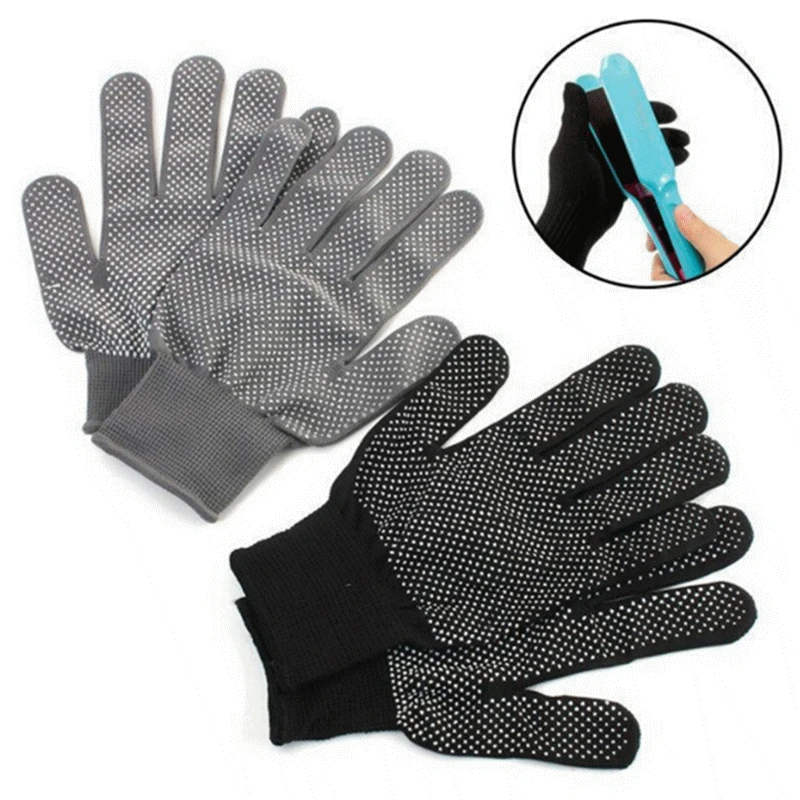 1 Pair 1Pair Hair Straightener Perm Curling Hairdressing Heat Resistant Finger Glove Hair Care Styling Tools Thermal  Gloves