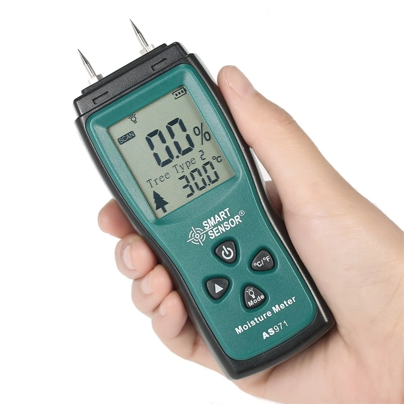 Portable Digital LCD Wood Material Moisture Meter Moisture Damp Sensor Detector Tester Temperature Temperature Measurement Portable Digital LCD Wood Material Moisture Meter Moisture Damp Sensor Detector Tester Temperature Temperature Measurement