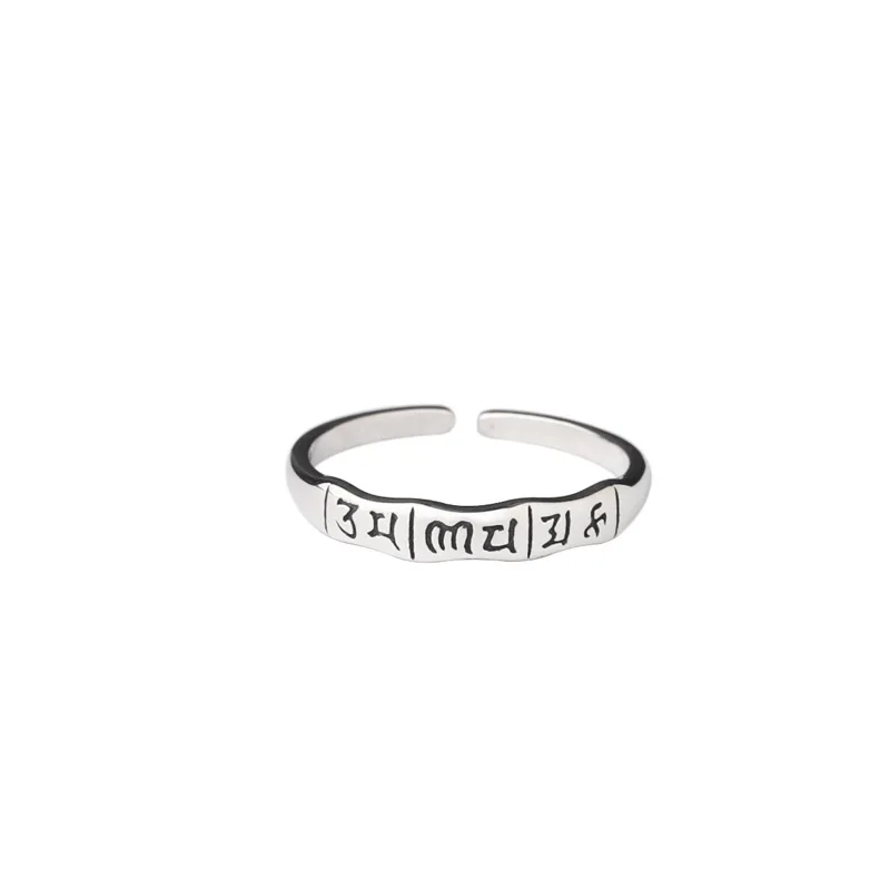 925 Sterling Silver Tibetan Om Mani Padme Hum Open Ring Jewelry A3545 | Украшения и аксессуары