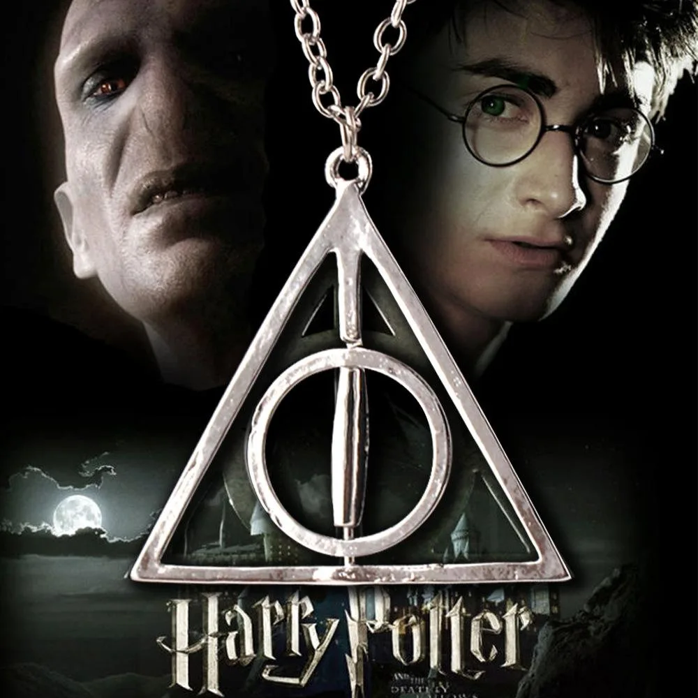 Фильмы и Телевизионные продукты Гарри Поттер «Дары смерти» Луна треугольный круг Логотип мужчины и женщины Титановый стальной кулон Clavic