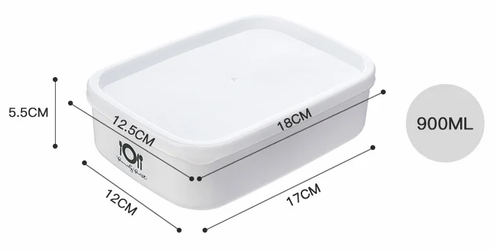 Портативный малыш Ланч-бокс для взрослых пищевой контейнер пыленепроницаемый микроволновая печь Bento коробки коробка для хранения - Цвет: 900ml