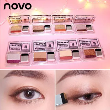 

Newly Professional Makeup Palette Shimmer Eyeshadow Easy To Wear Double Colors Metallic Eyeshadow Tool CLA88