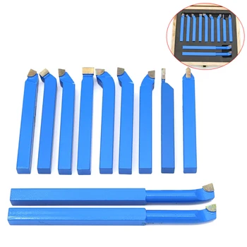 

11 Pcs CNC Lathe Cutting Tool 8/10mm Metal Carbide Brazed Tipped Bit Working Lathe Turning Cutting Threading Tool Set