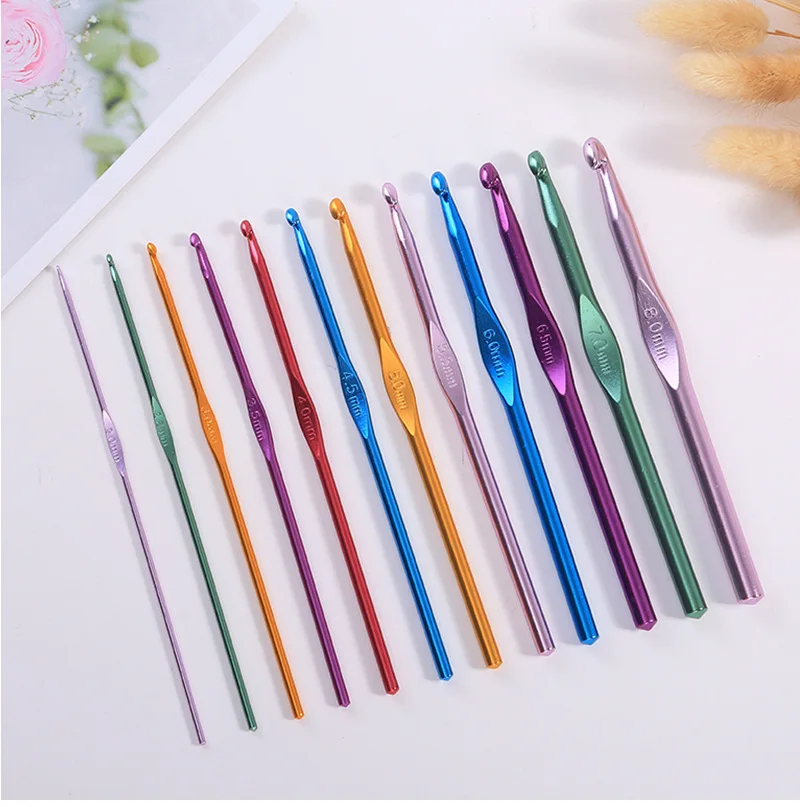 1pcs Stainless Steel Hooks Hand Knitting Needles Sewing Needle for Yarn Crafts Bag Sweater Metal Weave Crochet Needles DIY Tool