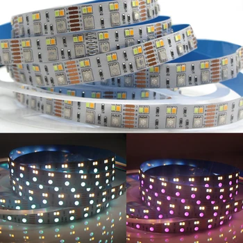 

14MM PCB RGB CCT LED Strip 5050 DC12V Flexible Light Double rowRGB+White+Warm White LED Chip 60 LED/m 5m/lot Not waterproof 5M