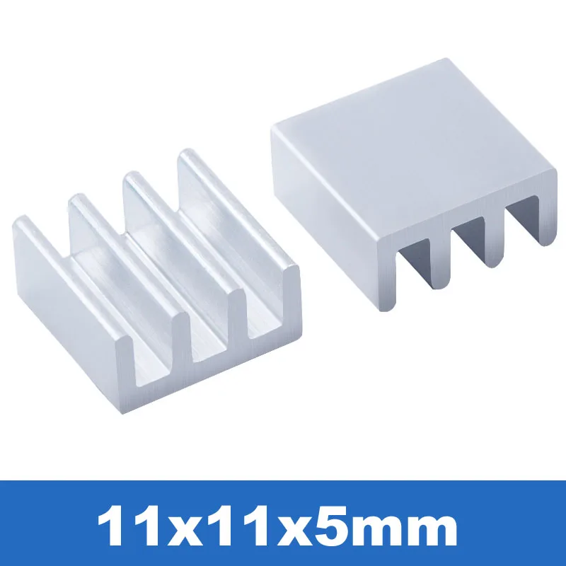 11x11x5mm 20 шт. экструдированный алюминиевый радиатор теплоотвода, радиаторы охлаждения кулер для 3D-принтера электронный чипсет, модуль питания, PC части ram - Цвет: 11x11x5mm
