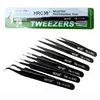 VETUS TS ESD Black Eyelashes Tweezers Anti-static Professional Volumn Eyelash Extension Eyebrow Stainless Steel Makeup Tweezer 1