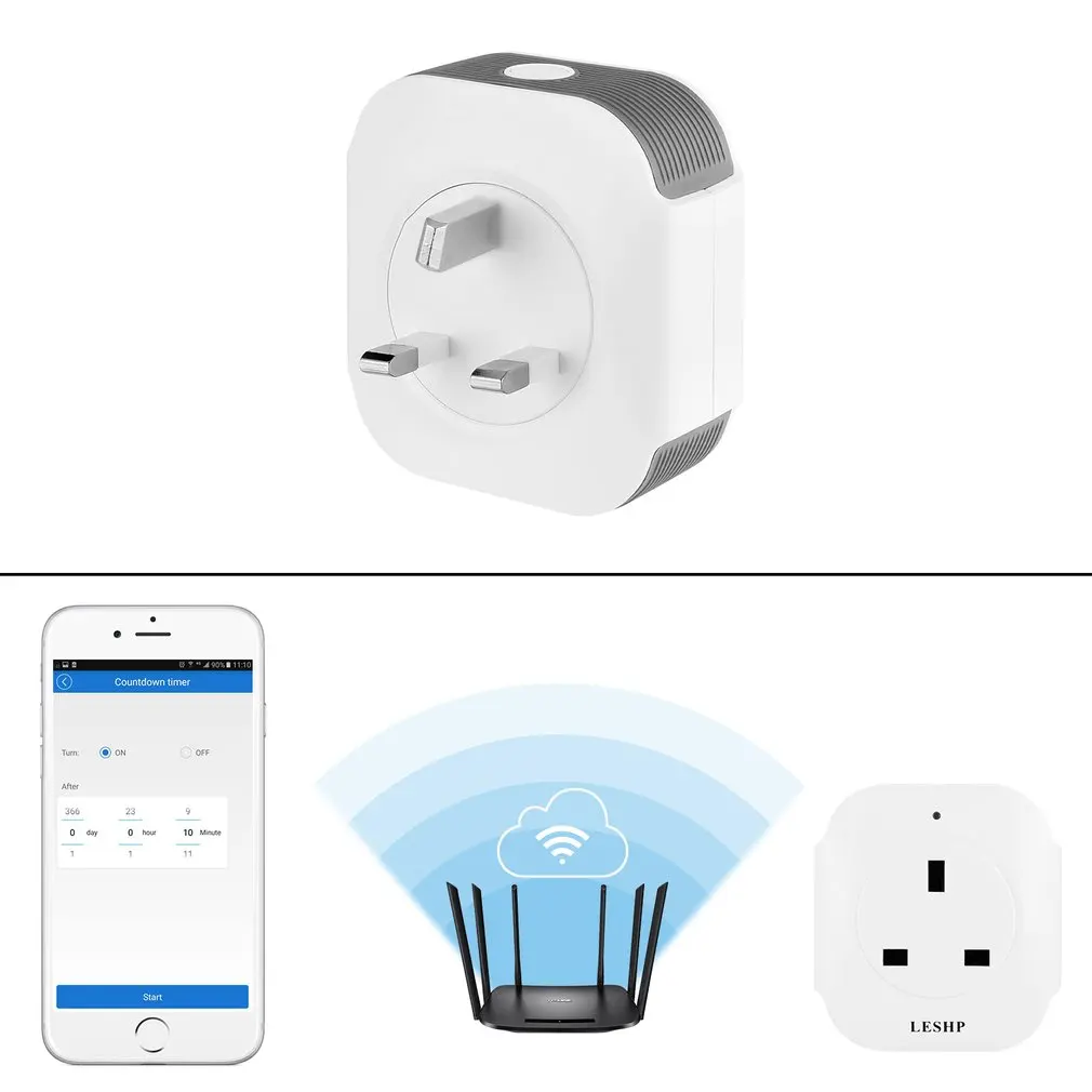 LESHP 2 шт./компл. один Порты и разъёмы Беспроводной мини розетка Smart Plug с USB Выход(5 V/1A) электронный выключатель Wi-Fi розетка 100-240V