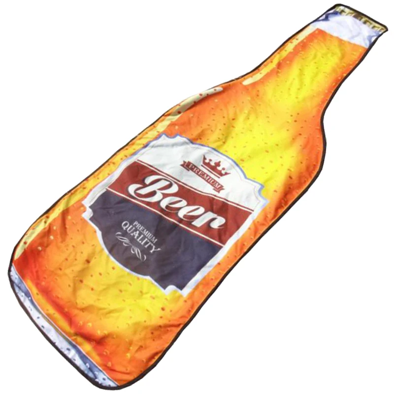 

Beer Bottle Series Microfiber Beach Towel with Drawstring Backpack Bag Sport Yoga Blanket Swimming Bath Towel