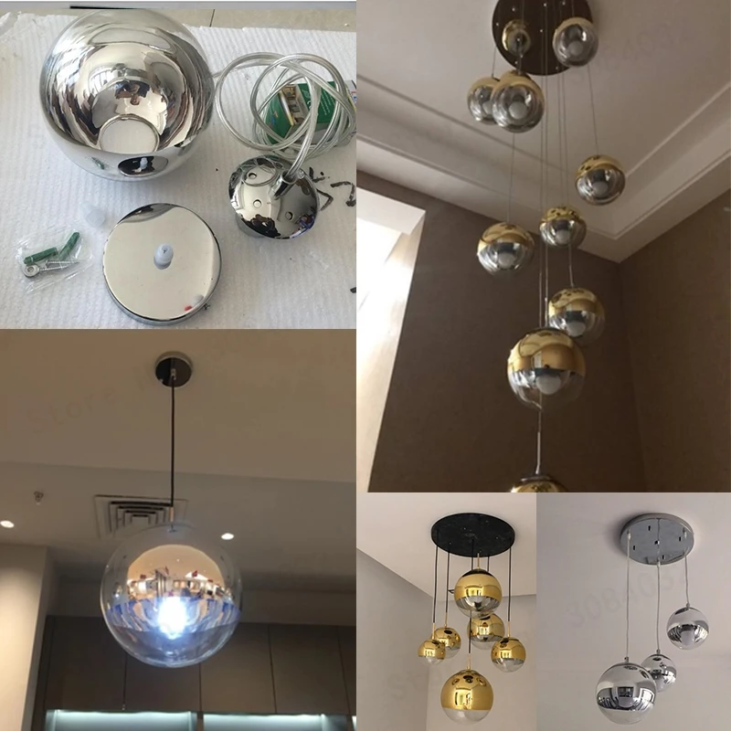 BDBQBL современный классический подвесной светильник с гальваническим покрытием, знаменитый дизайн, Серебряное Стекло, зеркальный шар в форме звезды для дома, бара, комнаты E27