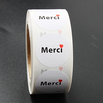 

500pcs/roll French Thank You Stickers Handmade Sticker Seal Labels thank you sticker