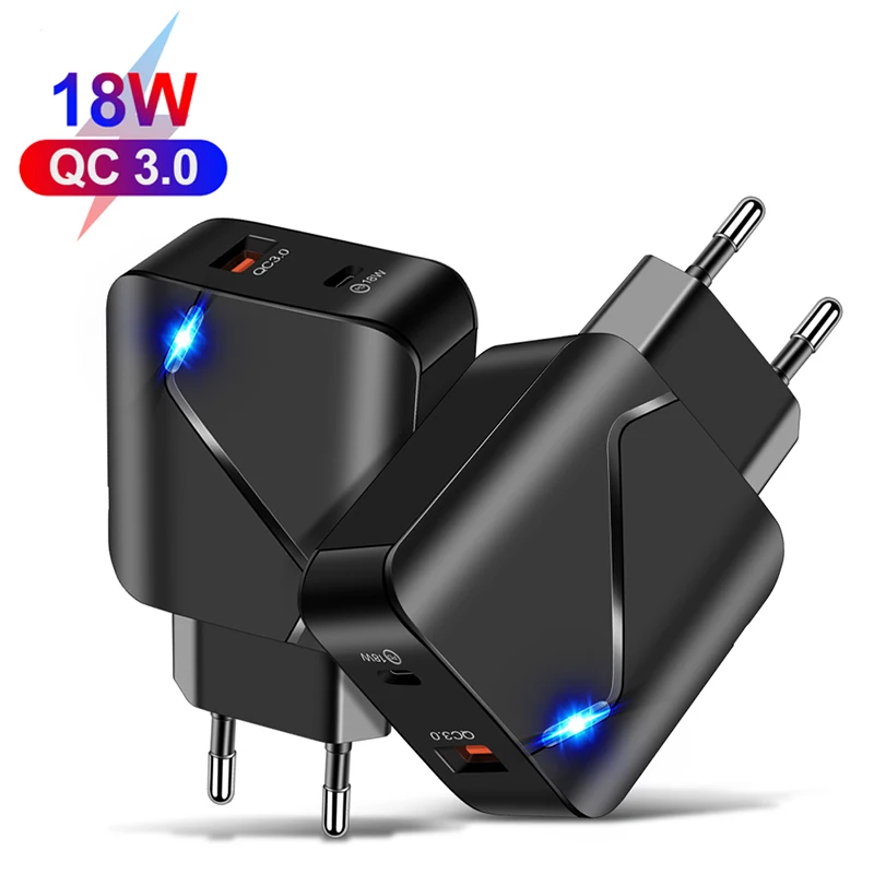 Зарядное устройство для путешествий 36 Вт Quick charge 4 0 PD 3 USB Type C быстрое зарядное iPhone