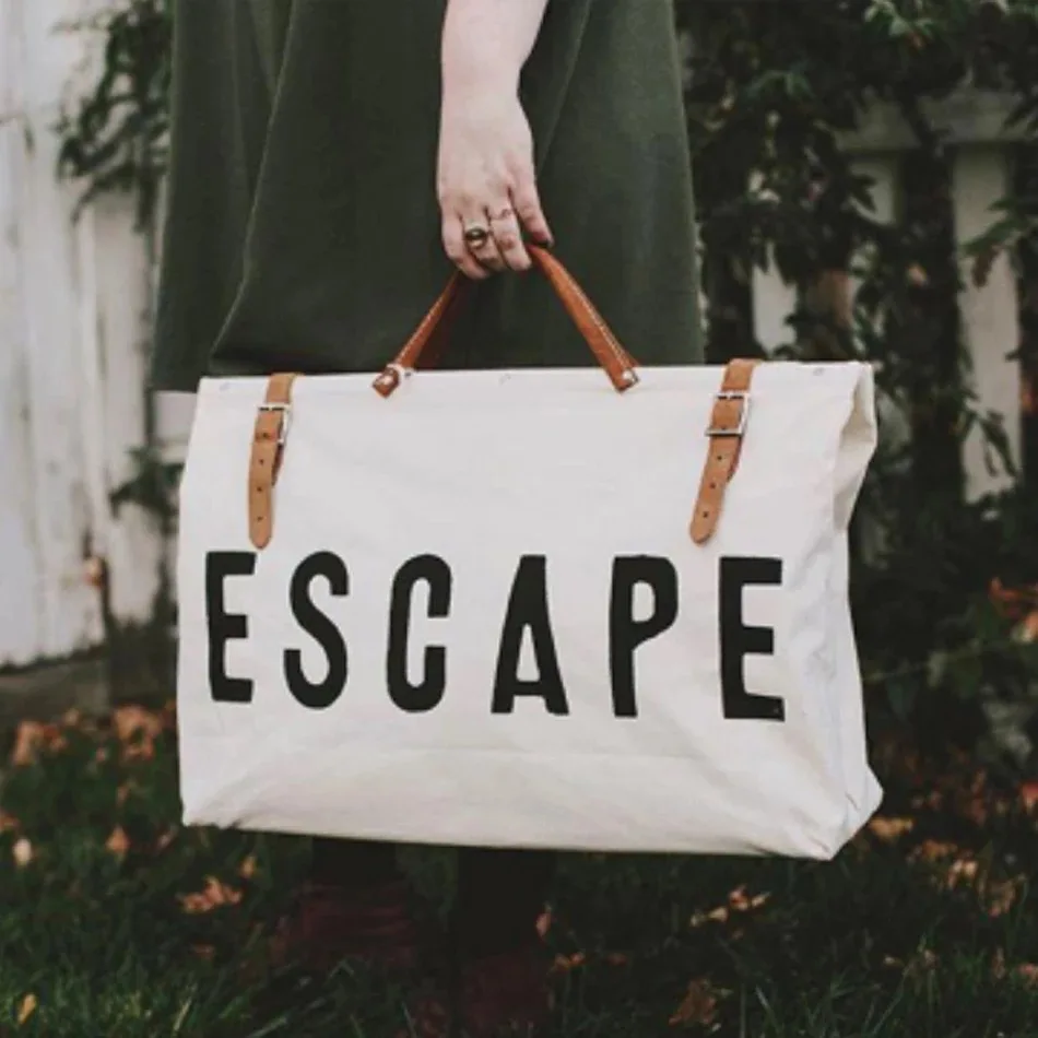 Холщовая дорожная сумка ESCAPE стильный вместительный чемодан для путешествий