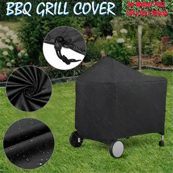 

124X65X101cm Black Barbeque BBQ Grill Cover for Weber 7152 Storage Bag 22-Inch Charcoal Grills Camping BBQ Accessories