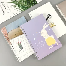 Блокнот А5 со спиральной катушкой, кавайная Обложка, переплет, дневник, 60 страниц, плотная бумага, канцелярские принадлежности для школьников, студентов