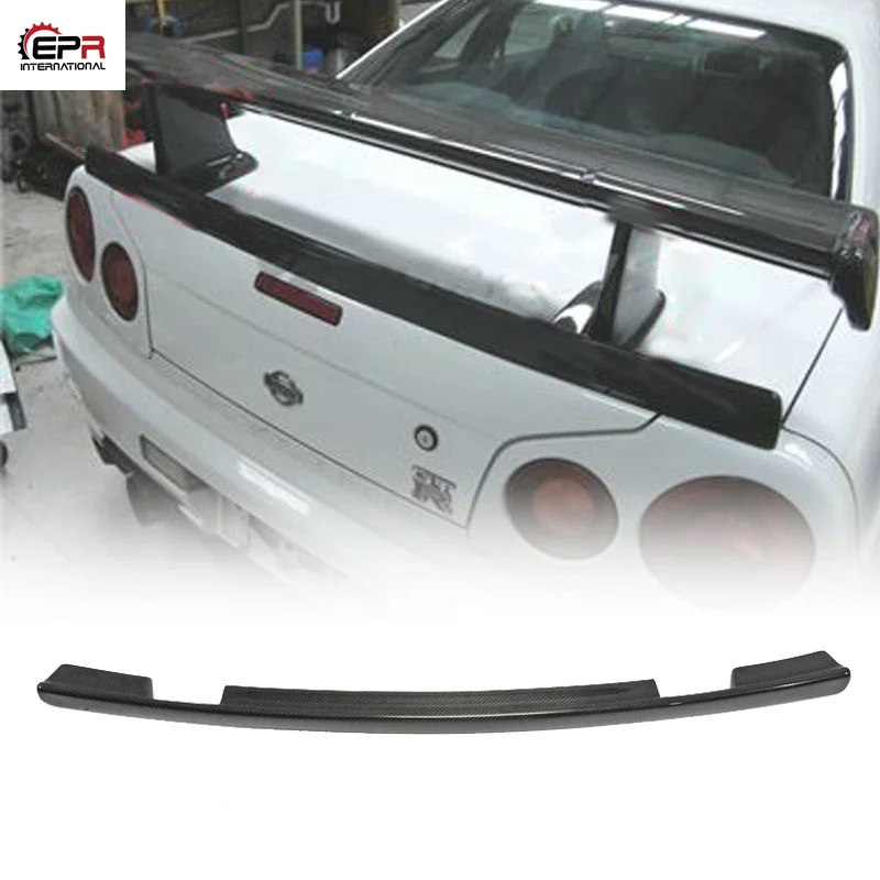 Becquet De Coffre Arriere En Fibre De Carbone Pour Nissan Skyline R34 Gtr Ni Peut S Adapter Au Becquet De Haut Niveau Gtr Aliexpress Automobiles Et Motos