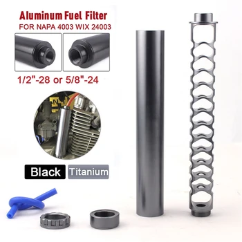 

10 Inch 1/2-28 5/8-24 extension Spiral Alloy Fuel Filter Single Core for NaPa 4003 WIX 24003 Solvent Motorcycle Fuel Filter napa