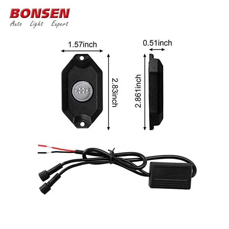 

RGB LED Rock Lights under car light with Bluetooth Controller Multicolor LED Light Kit