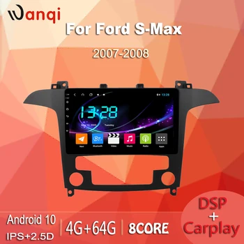 

wanqi 9 Inch Android 10 Multimedia Player Car Radio For 2007-2008 Ford s-max Stereo Support Bluetooth WIFI USB OBD2 dsp carplay