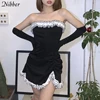 Nibel fashion sexy lace strapless dress women summer party vacation beach club night birthday mini tight lace design dress ladie ► Photo 3/6