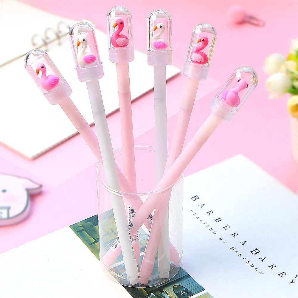

1 Piece Kawaii Outer Space Flamingo 0.5mm Gel Pen Creative writeing Pen Office School Stationery Gift Supply