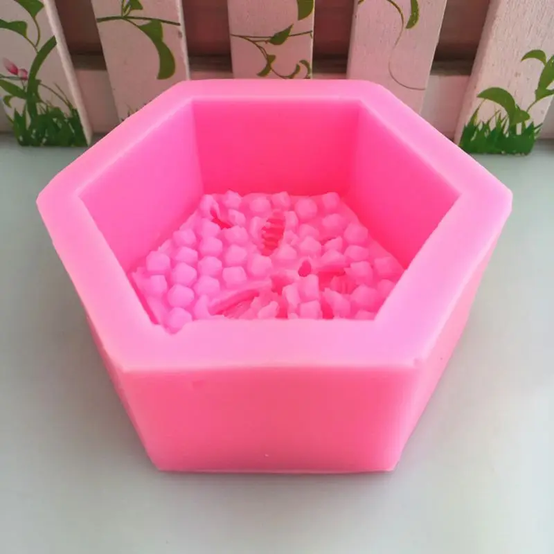 3D сотовая силиконовая форма для мыла DIY глина свеча украшение торта фонданта 6XDD