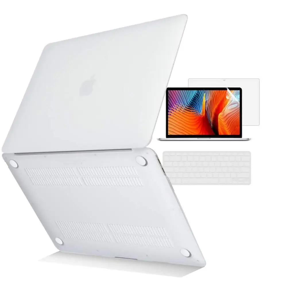 Matte Transparent Сумка для ноутбука, чехол для Macbook Air 13, чехол-клавиатура для Macbook Air Pro retina 11 12 13 15 Mac Book 13,3, 15,4 дюймов, сенсорная панель - Цвет: Matte Transparent