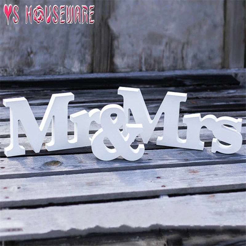 Wedding Decorations Nicro 3 pcs/set Mr & Mrs Mariage Decor Birthday Party Decorations Valentine's Day White Letters Wedding Sign
