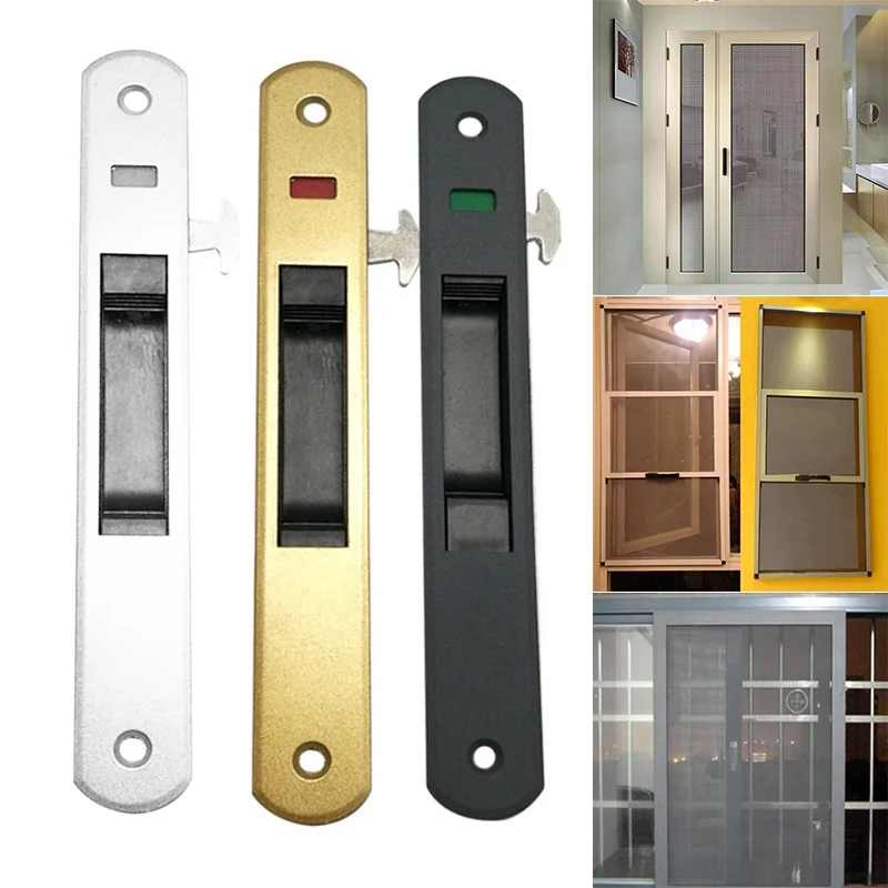 1 Pcs Sliding Glass Door Window Handle Lock Hook Style Flush Mount Zinc Alloy DIN889