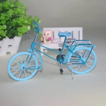 

Creative Handmade Iron Bicycle Decoration Crafts for Home Office Gifts Figurines Miniatures Blue Pink Purple Small Bike Model