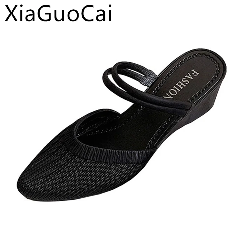 

Hot Sale 2020 Newest Jelly Doll Shoes Wedge Casual Ladies Slippers High Heels Platform Women Slides Shoes