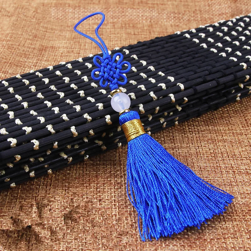 Dark blue Tassels 3-10 шт. китайские узлы с бахромой и с бусинами подвеска «сделай сам» Материалы для рукоделия вечерние с отделкой кисточками шторы декоративные аксессуары Ленточки лента - Цвет: Dark blue Tassels