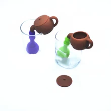 Силиконовые Мультяшные чайные горшки в форме чайной заварки Фильтр для чая для повторного использования фильтр для травяного настоя для дома свободный листовой диффузор аксессуары для чая