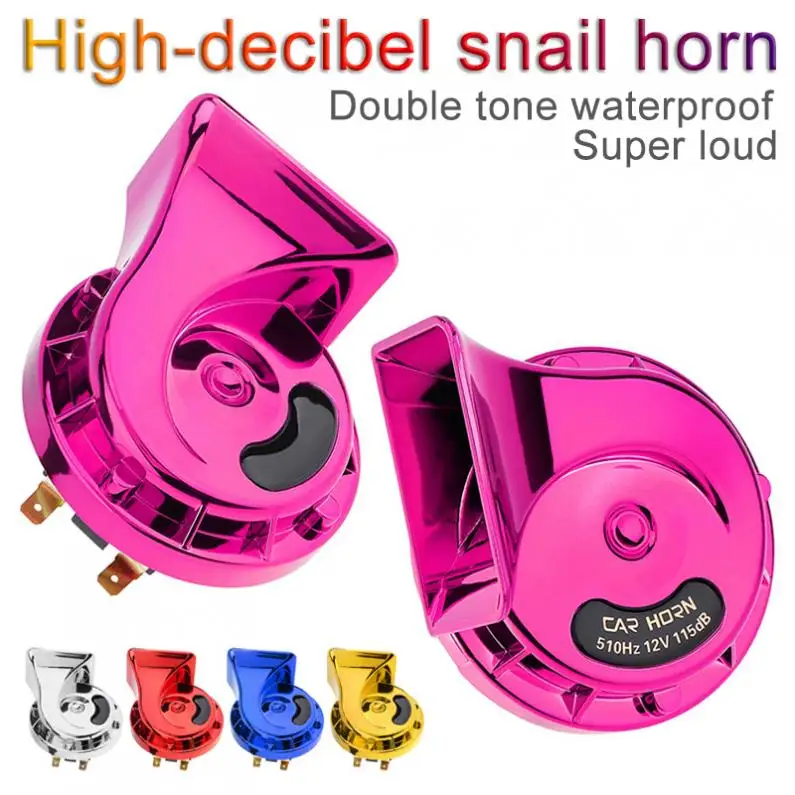 Universal Waterproof Twin Trumpet High / Low Tone 12v Horn Kit With Bracket Fit For Car