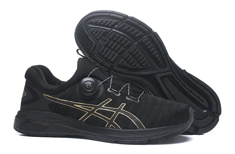ASICS'S/уличная беговая Обувь г. Новая горячая распродажа ASICS гелевая Мужская обувь для бега черного и золотого цвета, T7D6N-0193 40-45 размер