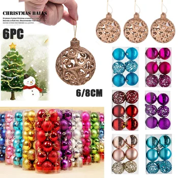 

6pcs Christmas Tree Decorations Balls Bauble Xmas Party Hanging Ball Ornament Decorations For Home Christmas Gift