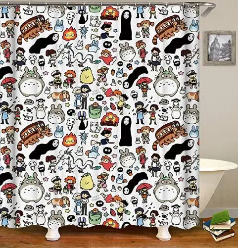 Totoro непромокаемые шторы для душа с изображением человека из мультфильма Человек