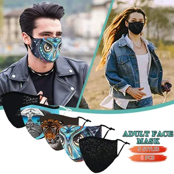 

1PC Printed Opening Anti-Fogging Filter Mask Fashionable Reusable Protective Pm2.5 Breathing Cloth Mask Mascarillas Balaclava #K