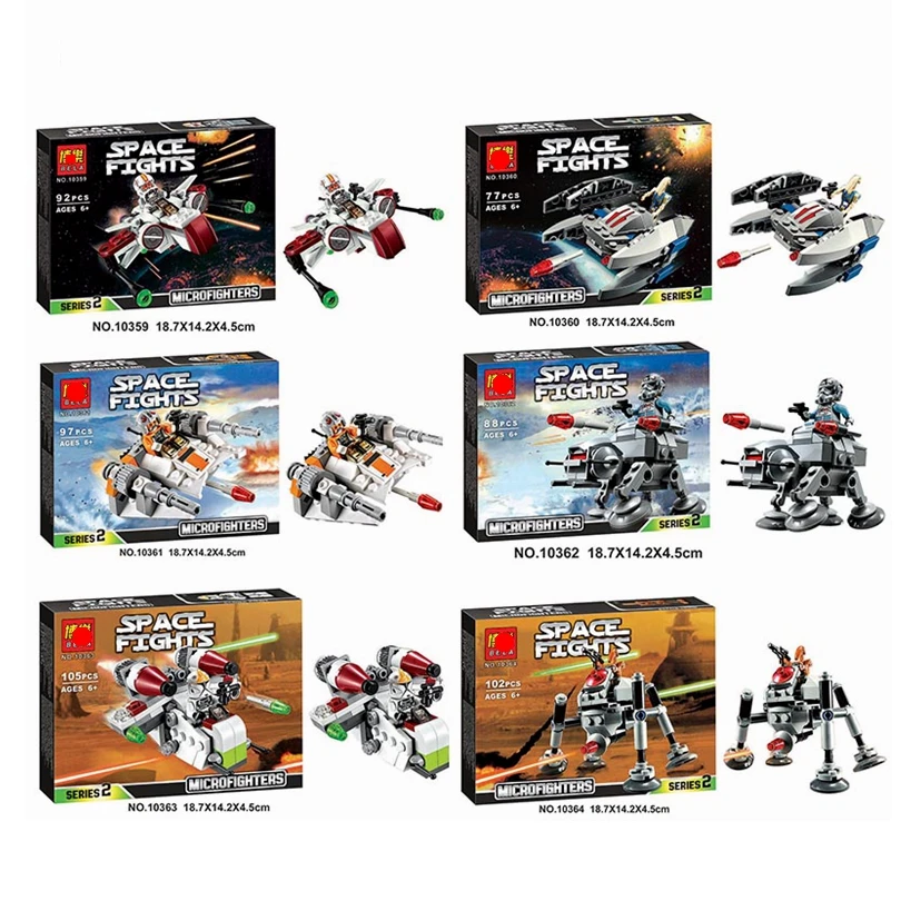

Compatible Legoinglys Stars Wars Spaceship Microfighters Millennium AT-ST Fighters Building Blocks Set Model Toys for Children
