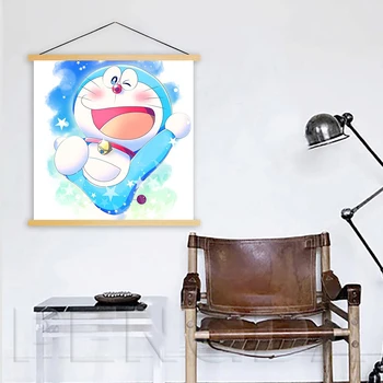 

Home Decor Wall Art Canvas Hd Prints Cartoon Tinker Cat Solid Wood Scrolls Hanging Painting Modern Living Room Modular Pictures