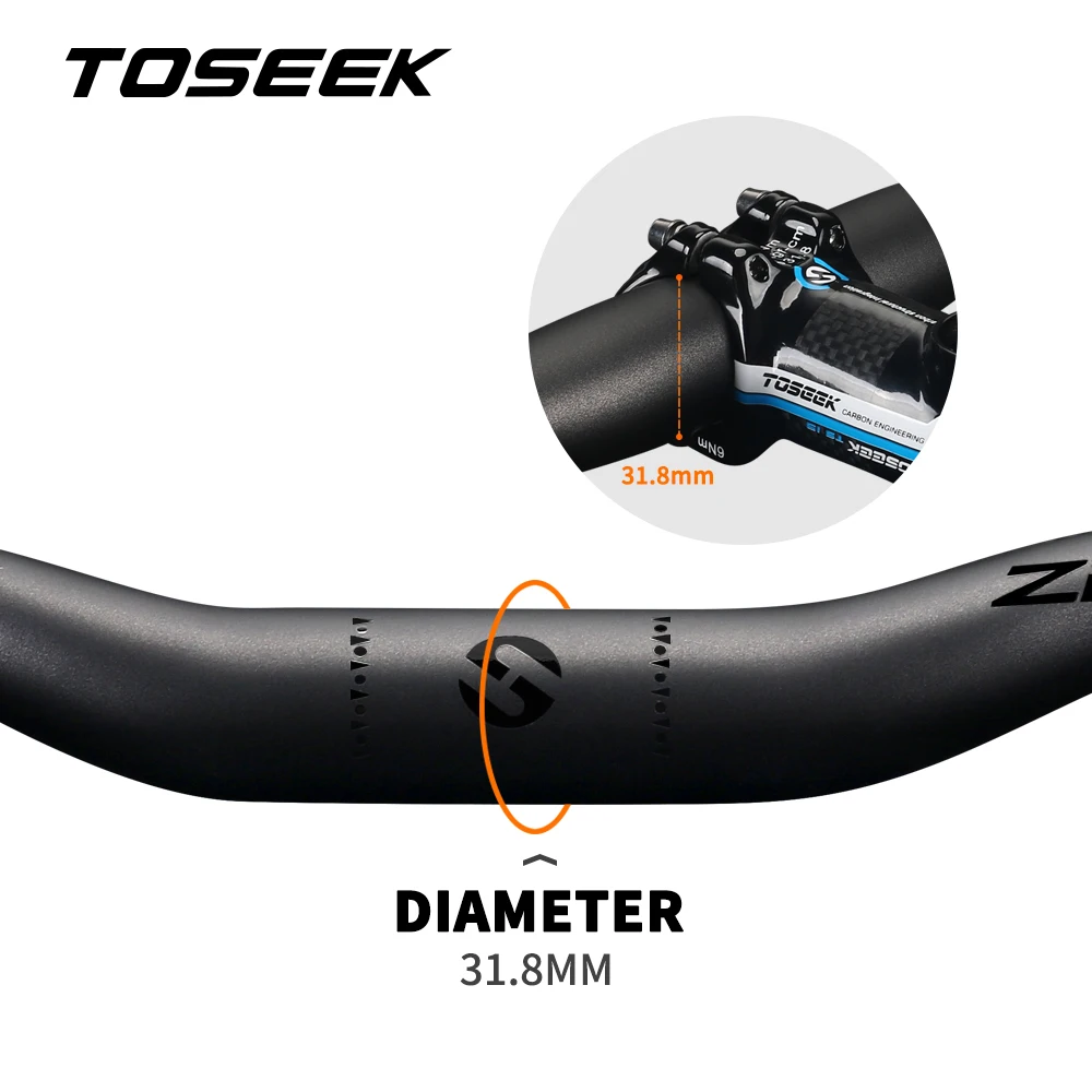 TOSEEK ZF-ONE Full Carbon Fiber Bike MTB Handlebar 31.8mm Bicycle Mountain Bars Parts 580mm-760mm bicycle handlebar