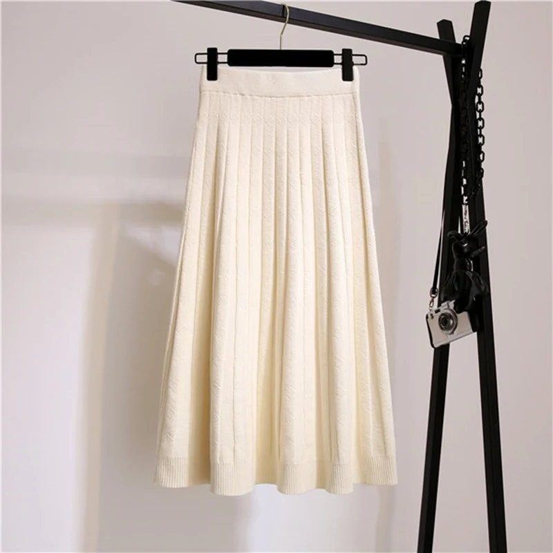 Женская юбка-миди с плиссированной юбкой черного SURMIITRO, белого и белого цветов с завышенной талией в корейском стиле для женщин осень-зима