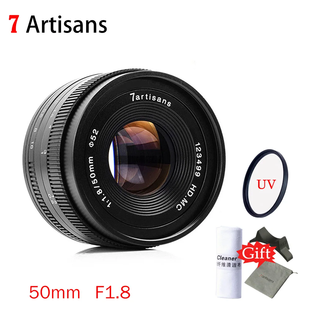 Объектив 7artisans с ручной фокусировкой микро-камера большой диафрагмой f1.8 50 мм