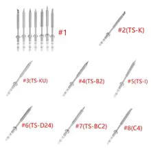 7 типов TS100 мини паяльник из нержавеющей стали сменные наконечники для паяльника Аксессуары для инструментов программируемые наконечники